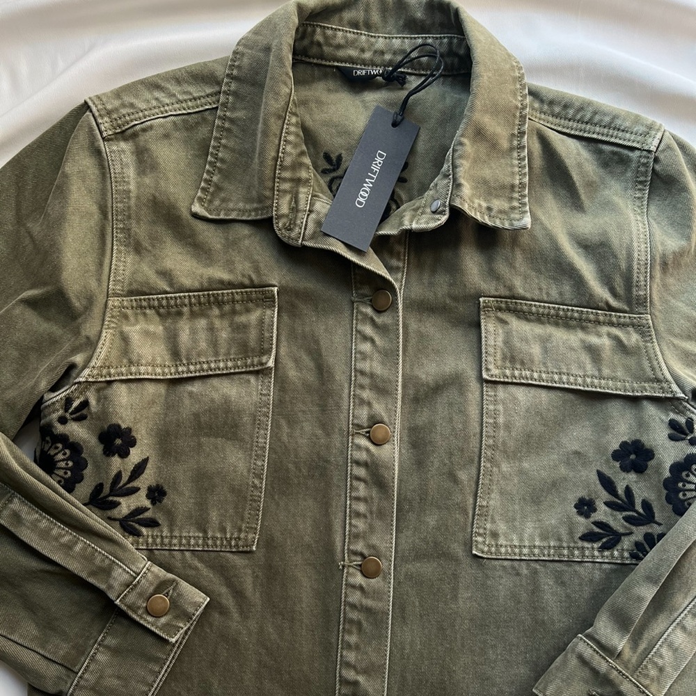 NWT Driftwood Denim Green Embroidered Jacket ✨ - Picture 2 of 5